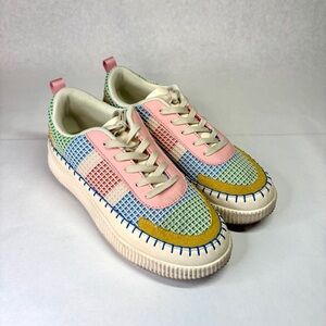 Nicole Miller Patchwork Brita Platform Women’s Sneakers Size 9.5 Shoes Multi